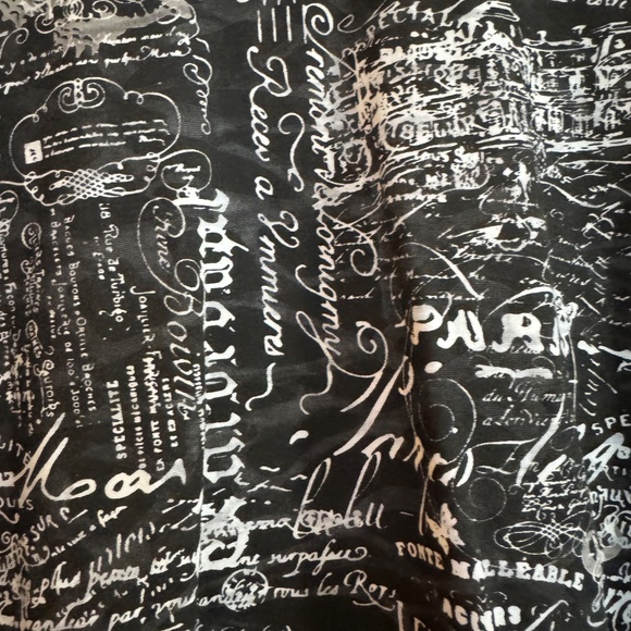 LuluB Asymmetrical Tunic -- Vintage Script Print (sm) - Picture 4 of 5